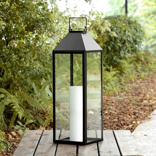 SAFAVIEH Ruane 25-inch Outdoor Lantern - 8 in. W x 8 in. D x 26 in. H | Bed Bath & Beyond