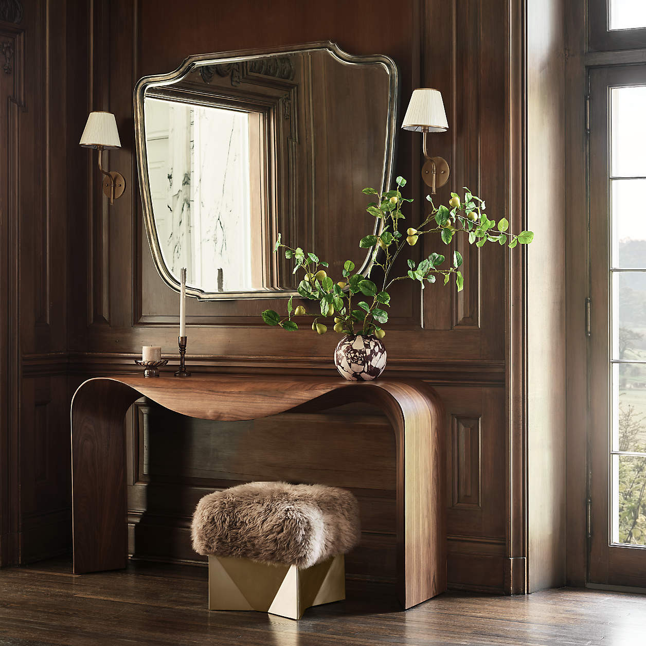 Crofton Natural Walnut Wood 60" Console Table | Crate & Barrel | Crate & Barrel