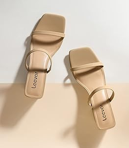 Square Toe Heeled Sandals for Women - Women's Low Block Heels Sandals - 2.25IN Open Toe Ankle Str... | Amazon (US)