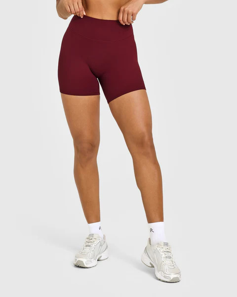 SoftMotion™ High Waisted Shorts 6" with White Logo 
 Light Rosewood | Oner Active (UK / US)