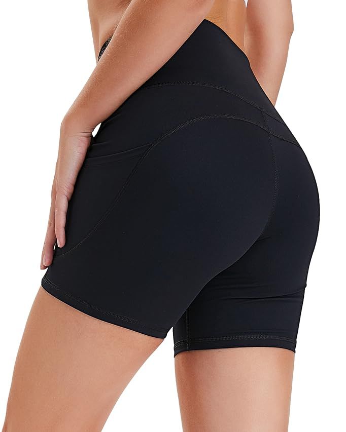 BALEAF Women's 8"/ 7"/ 5" High Waist Biker Shorts Workout Yoga Running Gym Compression Spandex Short | Amazon (US)