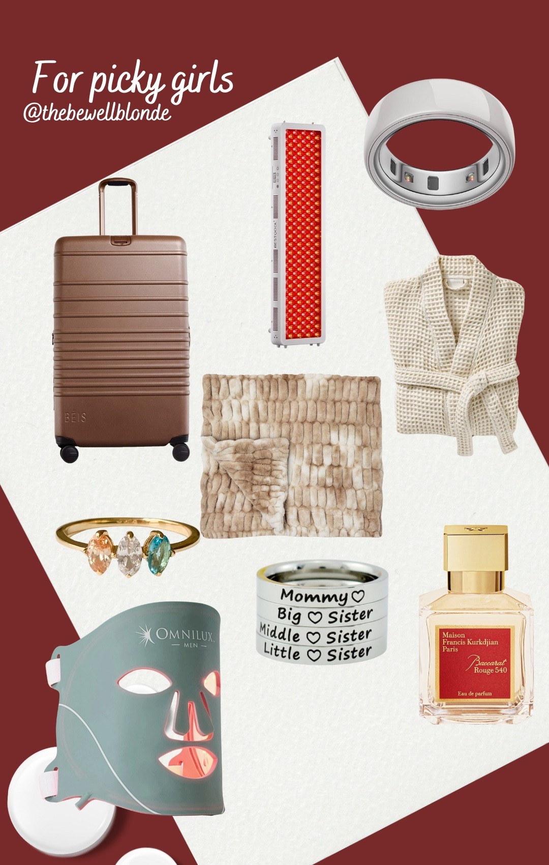 Gifts for the girls 
Baccarat
Red light 
Luggage 
Robe 

#LTKFindsUnder100 #LTKGiftGuide #LTKSaleAlert