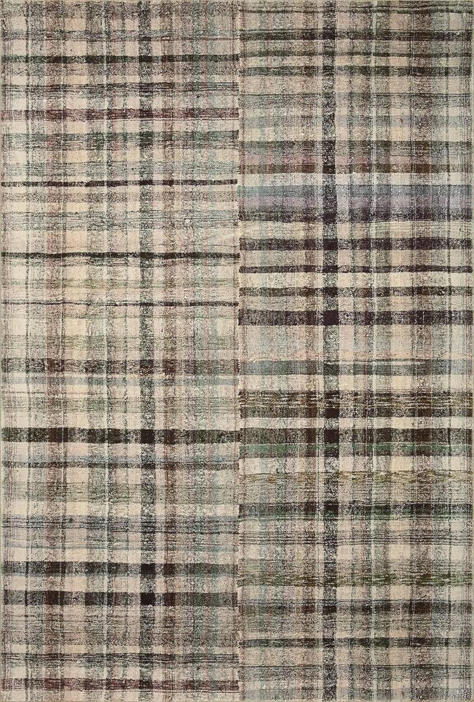 Loloi Chris Loves Julia x Humphrey Collection, Forest & Multi 7'-3" x 9'-3" Area Rug – Plaid Ac... | Amazon (US)