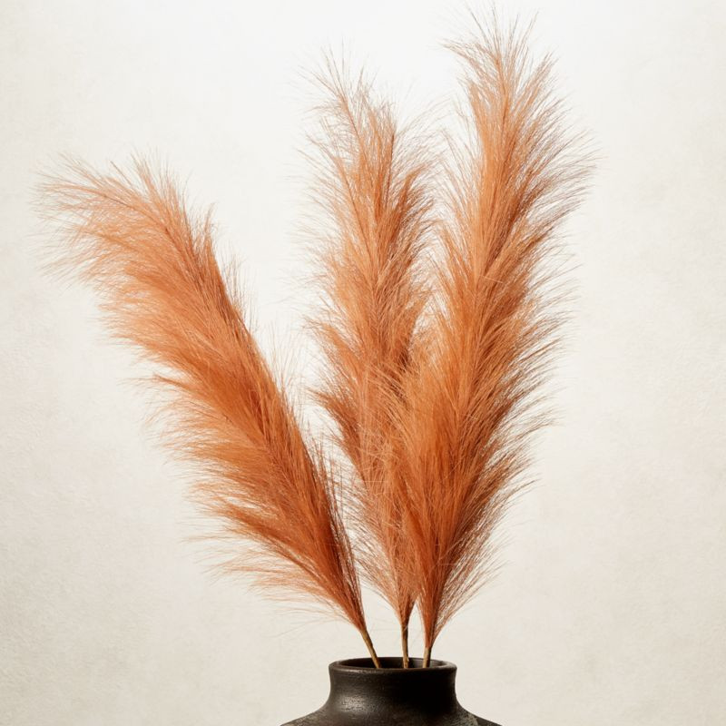 Faux Amber Pampas Grass Stem 39" Set of 3 + Reviews | CB2 | CB2
