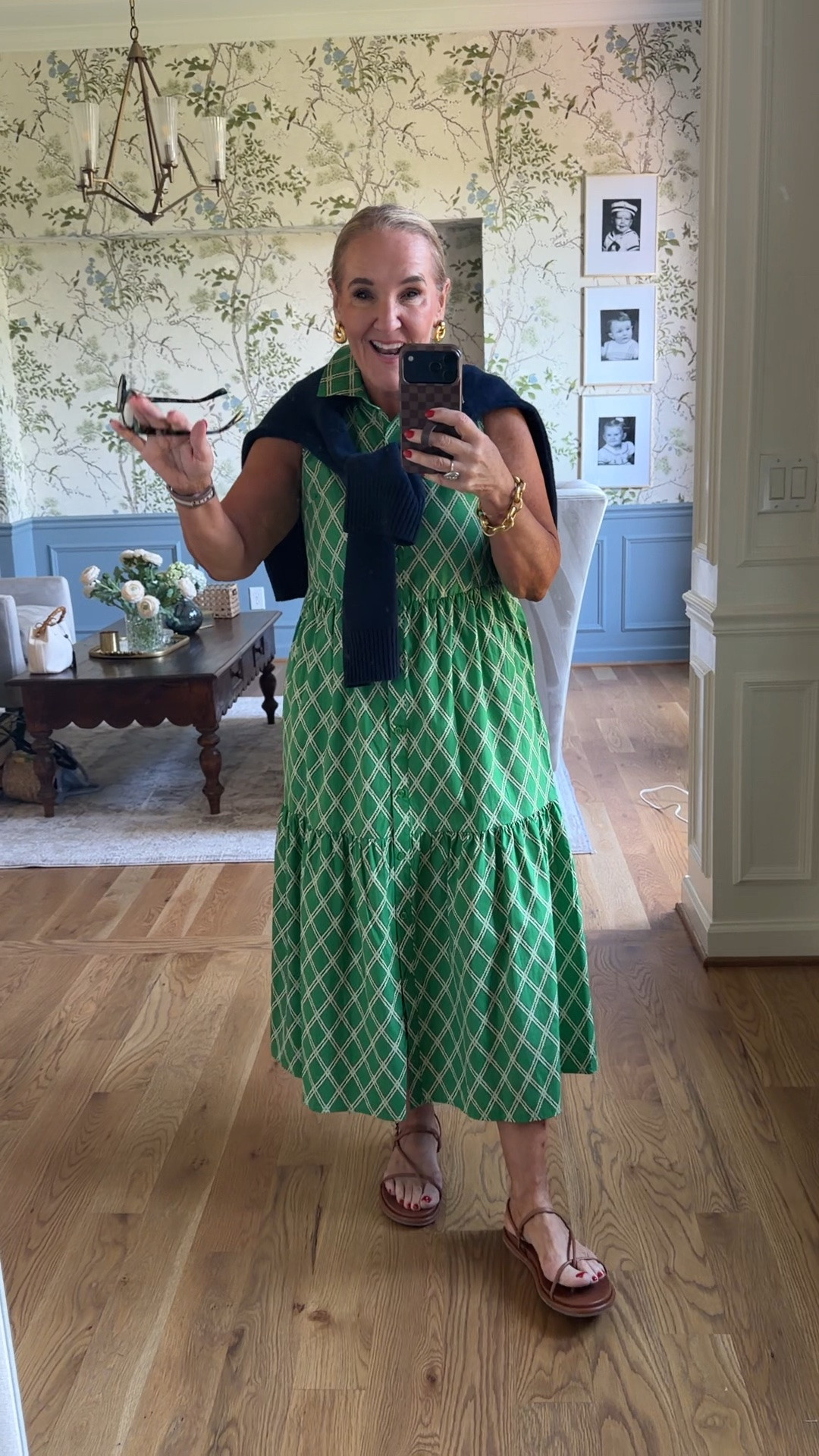 Dress I did size down to a small 
Sweater is relaxed for medium 
Sandals comfy true to size 
Linking my Julie Vos but also done similar pieces in the sample sale!

#LTKOver40 #LTKootd #LTKWorkwear