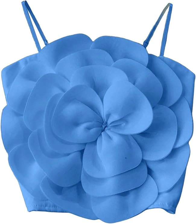 GORGLITTER Women's Flower Backless Summer Going Out Crop Tops Trendy Y2K Boho Sleeveless Cute Vac... | Amazon (US)