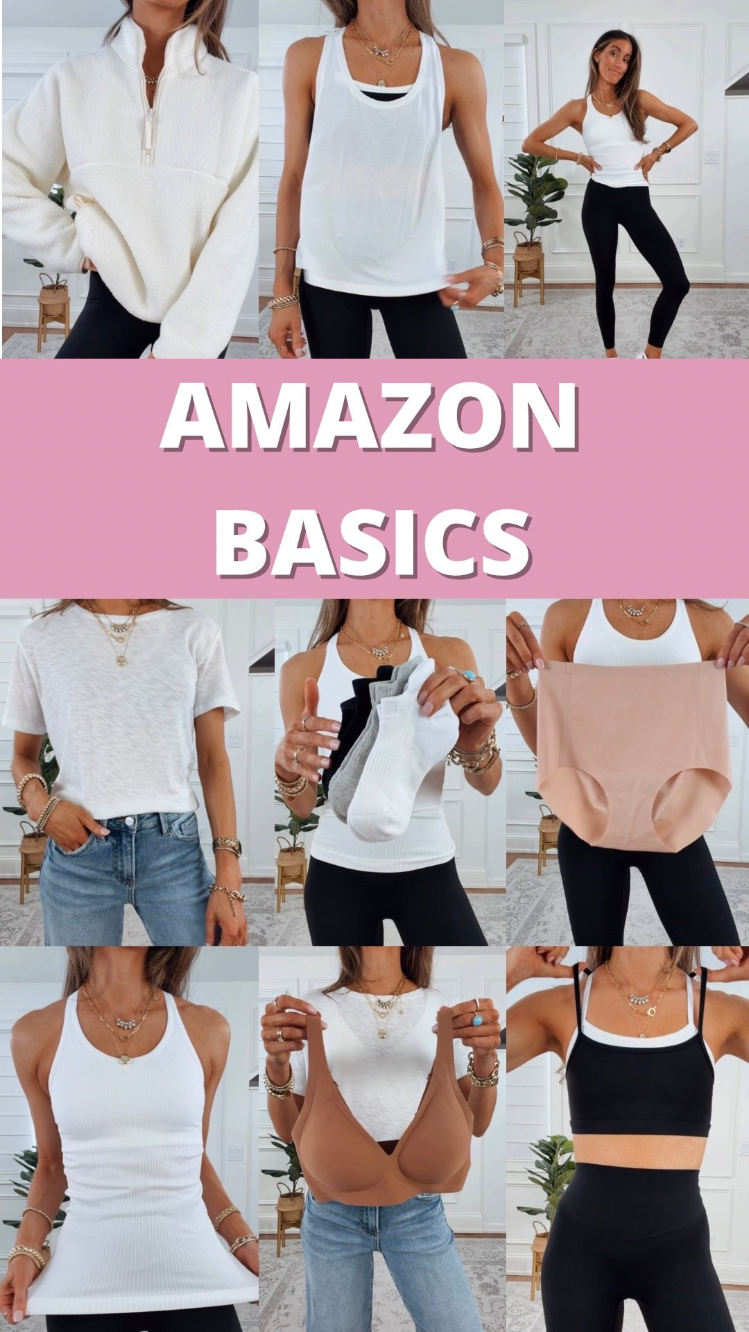 Amazon Basics - wearing a  xsmall to small in everything 

socks, underwear, bra, sweatpant jeans, t-shirt , workout tank, tank top, sports bra. 

#LTKSeasonal #LTKootd #LTKselfcare