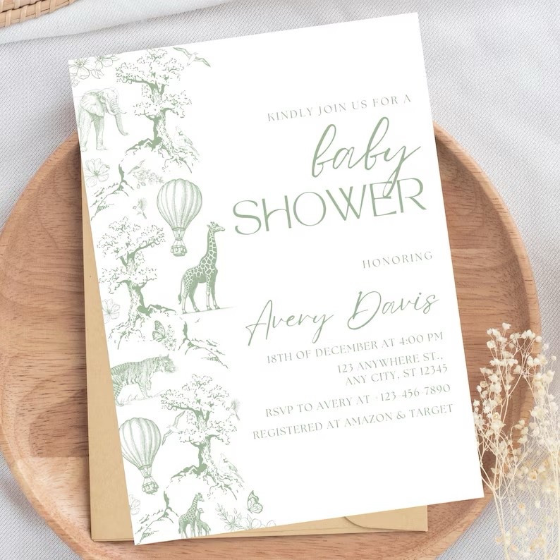 Toile de Jouy Baby Shower Invitation from SparkEventStudios

Sage Green Baby Shower Invite | Safari Baby Shower | Floral Baby Shower | Boy Oh Boy Baby Shower | Editable invitations

 

#LTKParties #LTKBump #LTKBaby