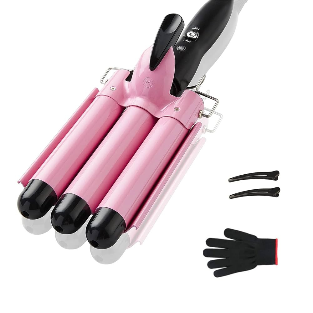 TOP4EVER 3 Barrel Curling Iron, 1 inch Crimper Hair Tool,Crimping Waver for Women Beach Waves wit... | Amazon (US)