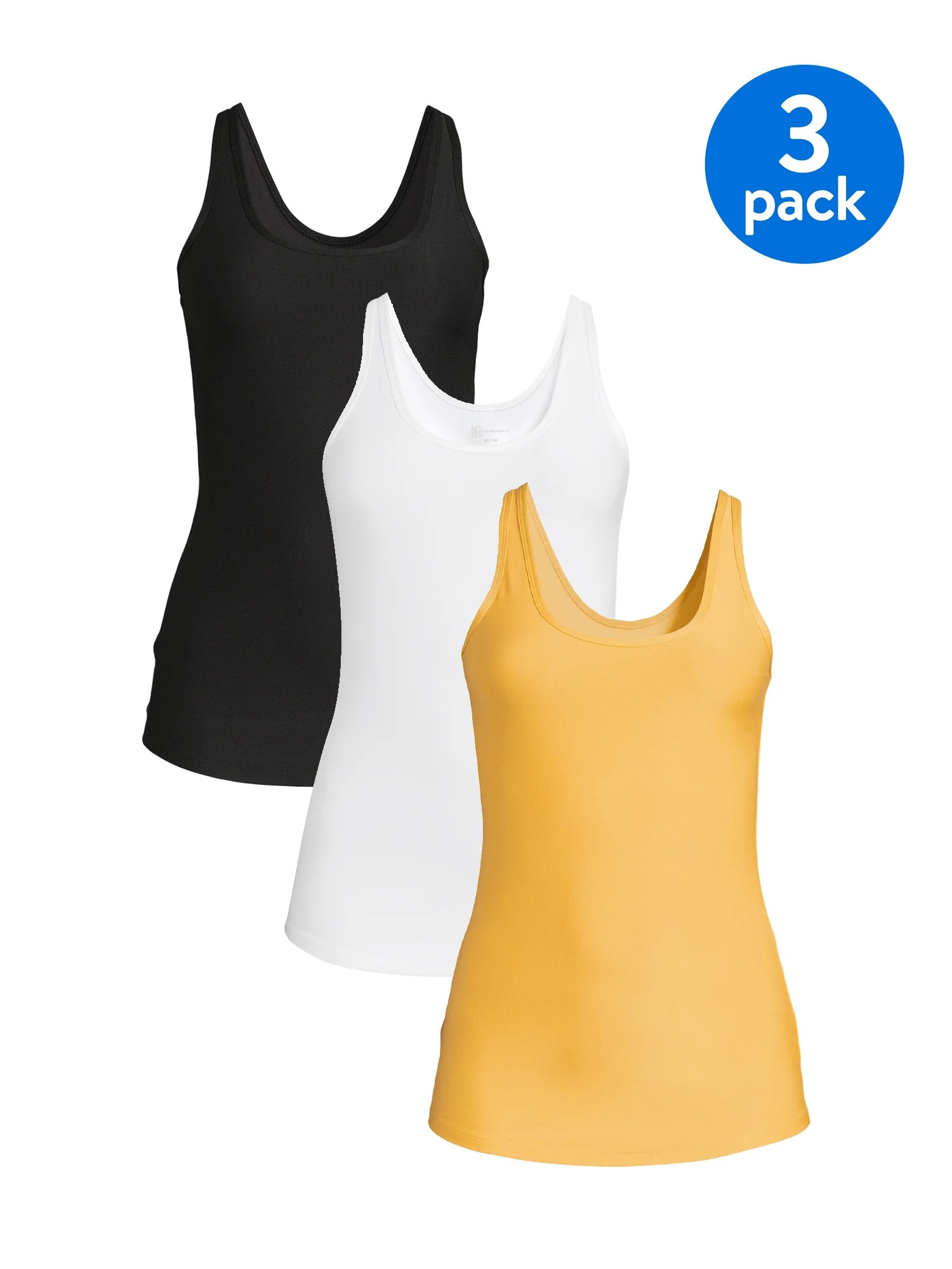 No Boundaries Junior's Scoop Neck Tank Top, 3-Pack | Walmart (US)