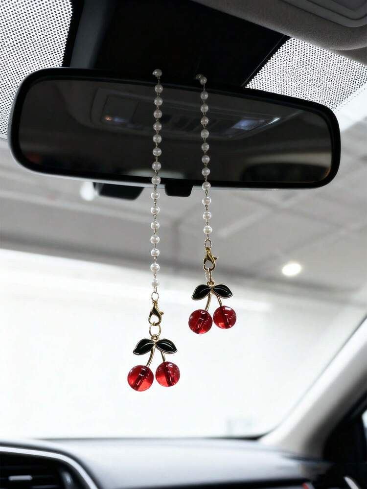 Cherry Blossom Car Rearview Mirror Hanging Decor, Car Interior Pendant | SHEIN