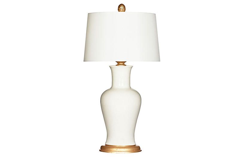 Shiloh Table Lamp, Cream Glaze | One Kings Lane