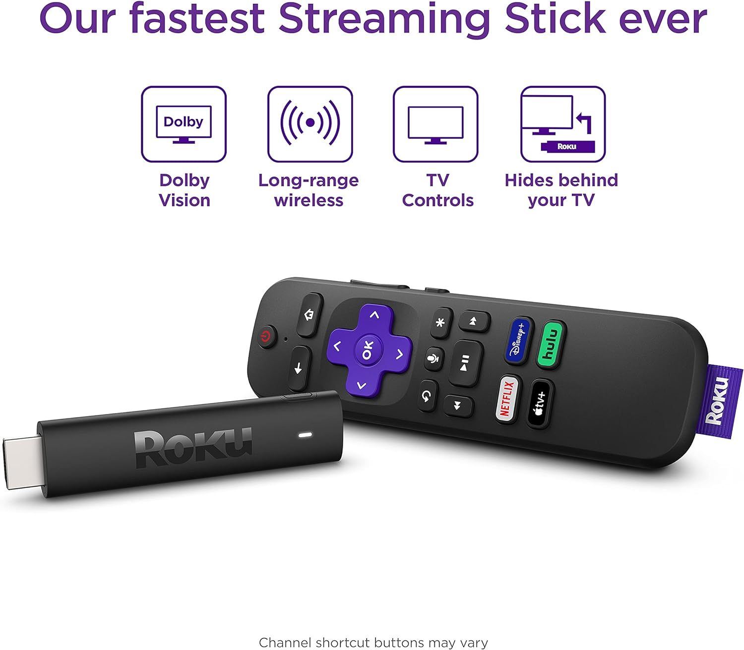 Roku Streaming Stick 4K 2021 | Streaming Device 4K/HDR/Dolby Vision with Roku Voice Remote and TV... | Amazon (US)