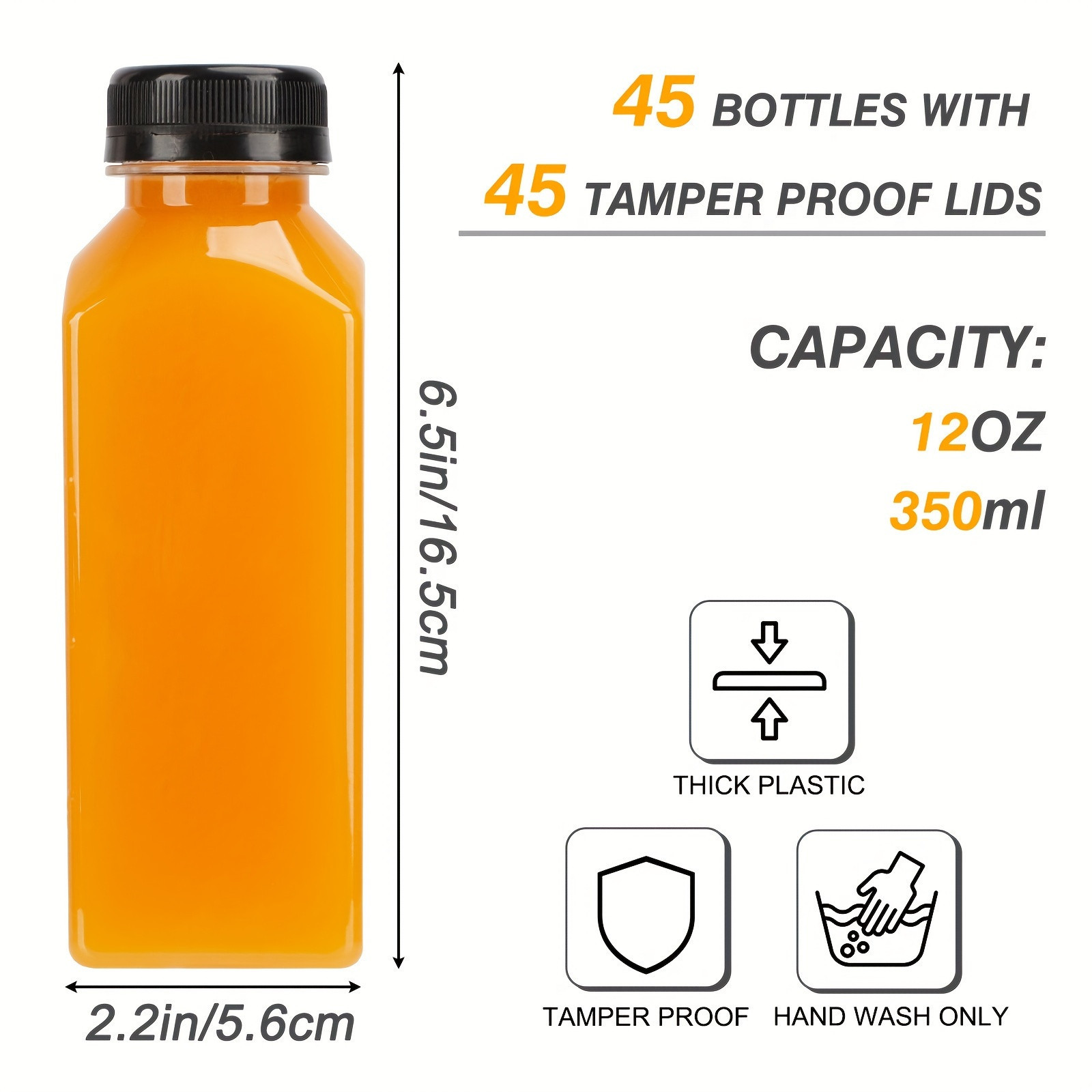 TEMU Tomnk 45pcs 12oz Juice Bottles, Reusable Plastics Bottles With Caps And Labels, Funnel, Brush Beverage Containers For Juicing, Smoothies, Tea, Milk, Good | Temu Affiliate Program