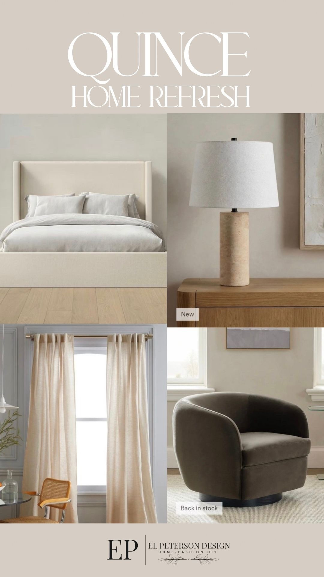 Loving these Quince Home finds. Linen curtains, beautiful bedroom furniture, and elevated decor that instantly pulls the space together—simple, timeless, and so good.

#QuincePartner @quince #quincehome #bedroomrefresh #modernorganic #homedecor #neutralhome

#LTKSeasonal #LTKHome #LTKdayinmylife