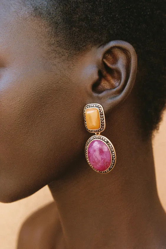 STONE SHINE EARRINGS | Zara UK