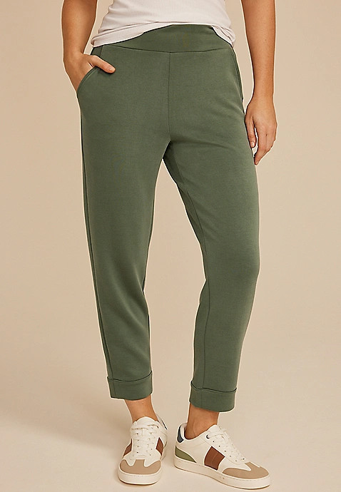 Cloud Scuba Knit High Rise Tapered Pant | Maurices