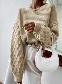 Ribbed Knit Drop Shoulder Sweater | SHEIN