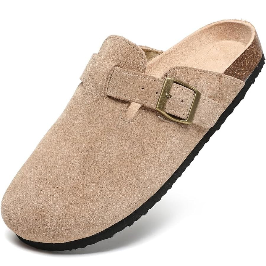Maxome Women's Clogs Soft Suede Clogs for Women Cork Footbed Mules for Women Slip on Sandals Comf... | Amazon (CA)