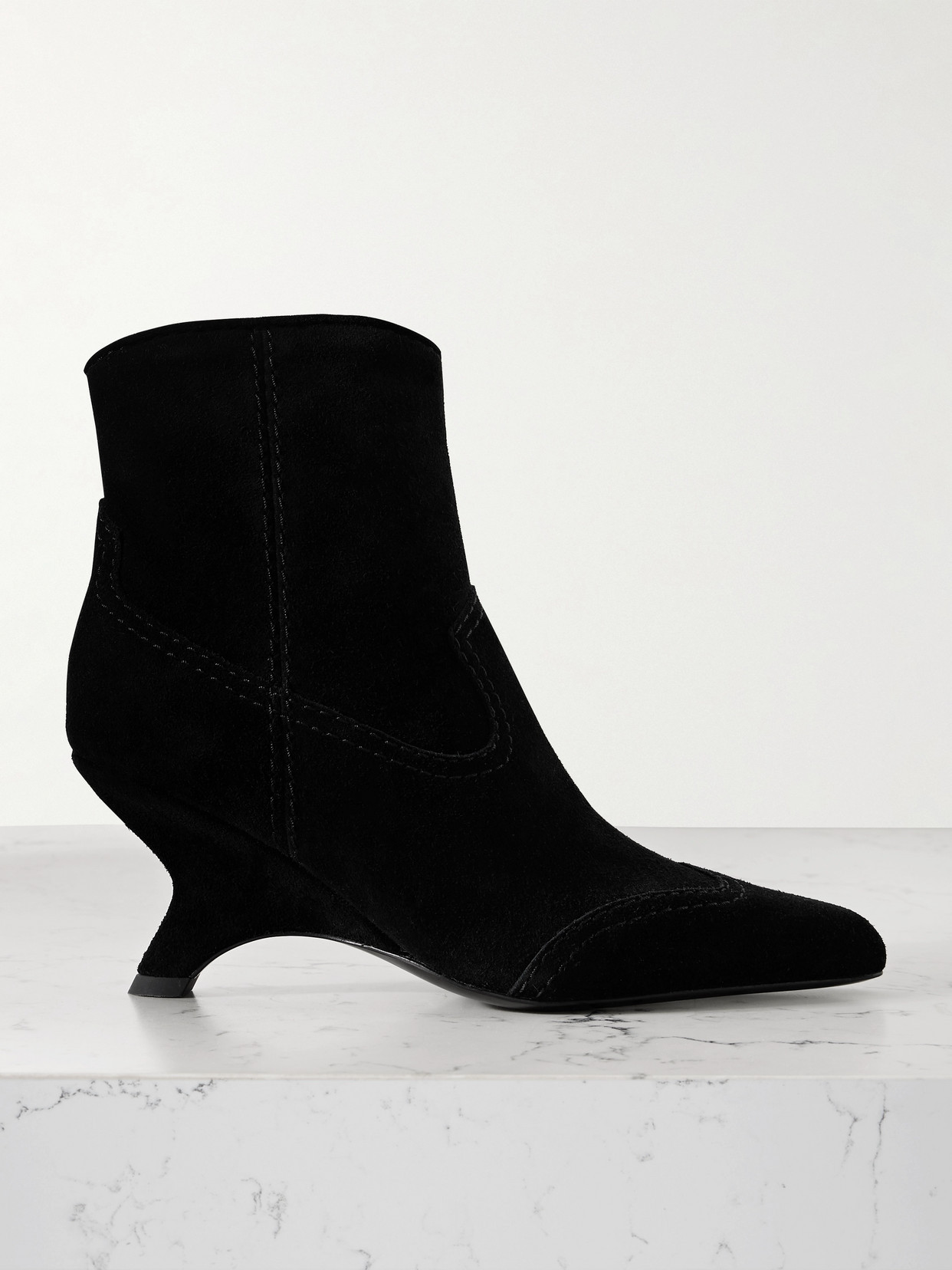 SIMKHAI - Shadow Suede Ankle Boots - Black | NET-A-PORTER (US)