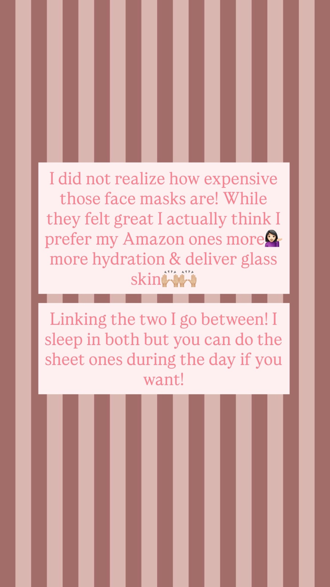 The two Korean skin care masks that I love from Amazon! I sleep in both of them and they seriously deliver the best results and the price is amazing on both

#LTKFindsUnder50 #LTKSeasonal #LTKBeauty
