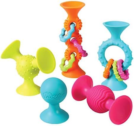Fat Brain Toys PipSquigz Combo Set - 2 PipSquigz Loops and 3 Rattling PipSquigz in Zippered Stora... | Amazon (US)
