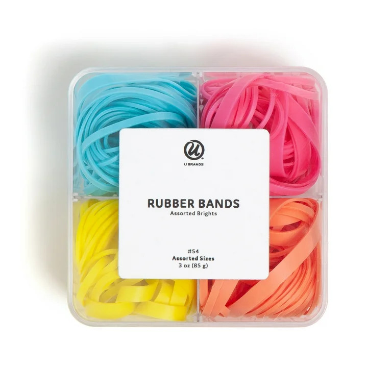 U Brands Rubber Bands, Assorted Brights, 3 oz, 160 count, Assorted Colors | Walmart (US)