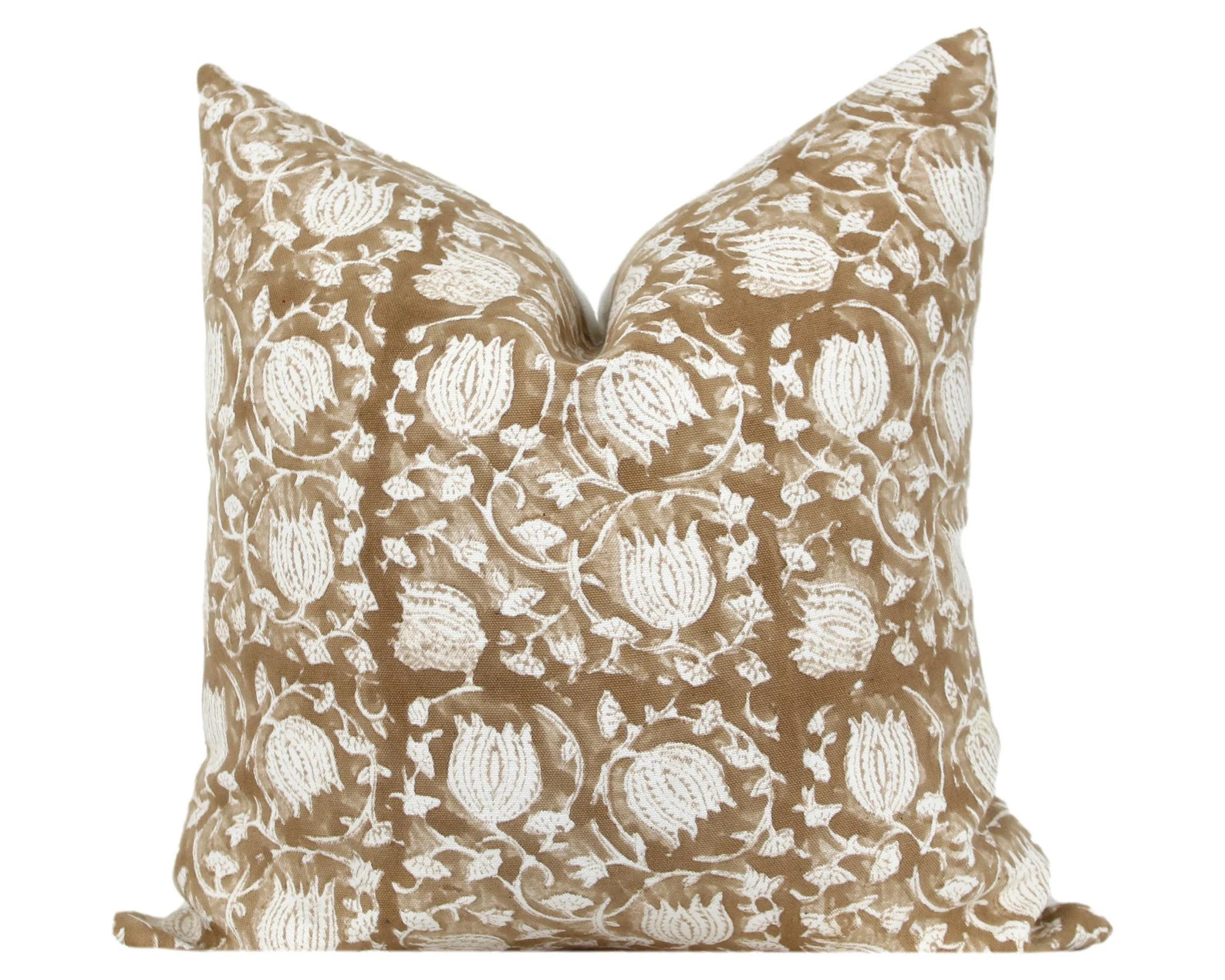 Tan Block Print Pillow Cover - Etsy | Etsy (US)