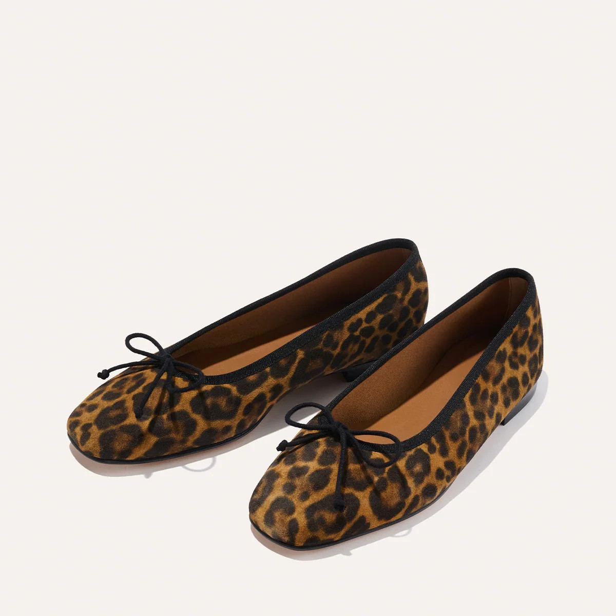 Leopard Suede Square Toe Ballet Flats | The Fonteyn | Margaux