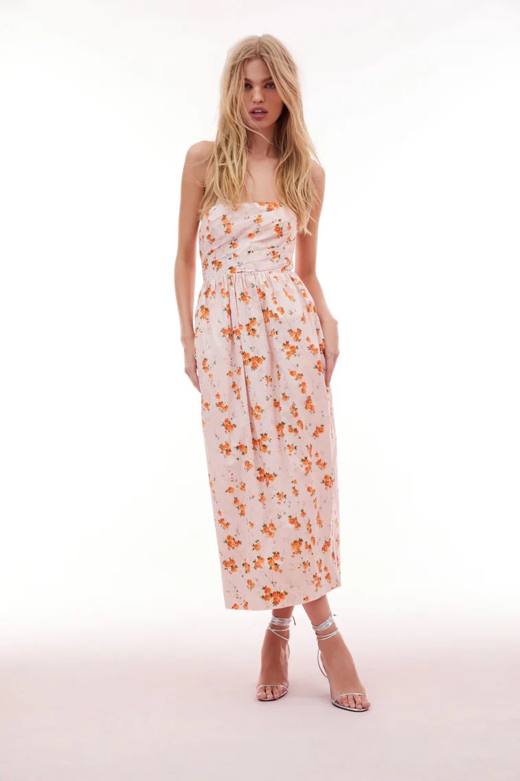 Luxie Floral Midi Dress | LOVESHACKFANCY
