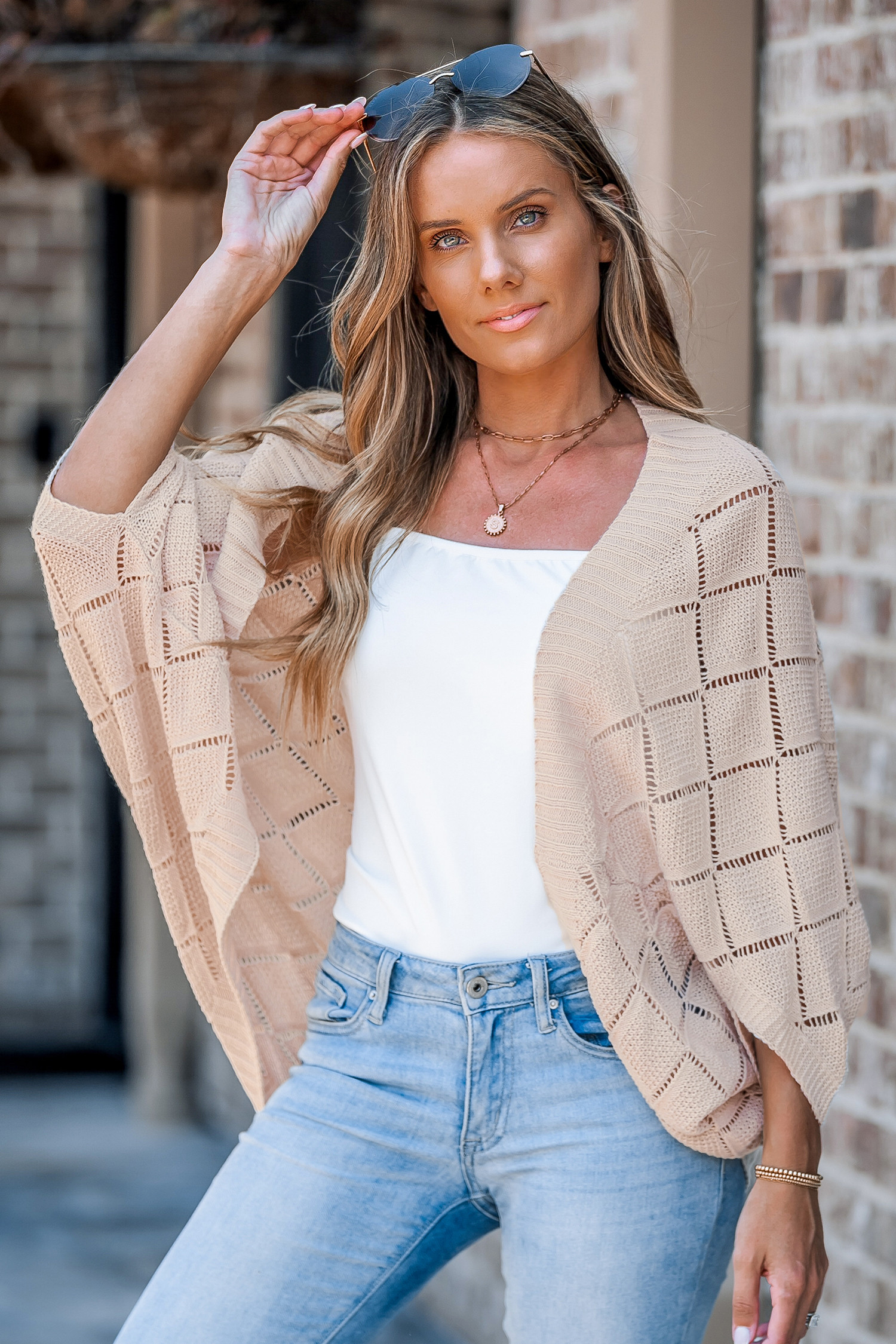 Beige Open Front Dolman Sleeve Cardigan | Cupshe US