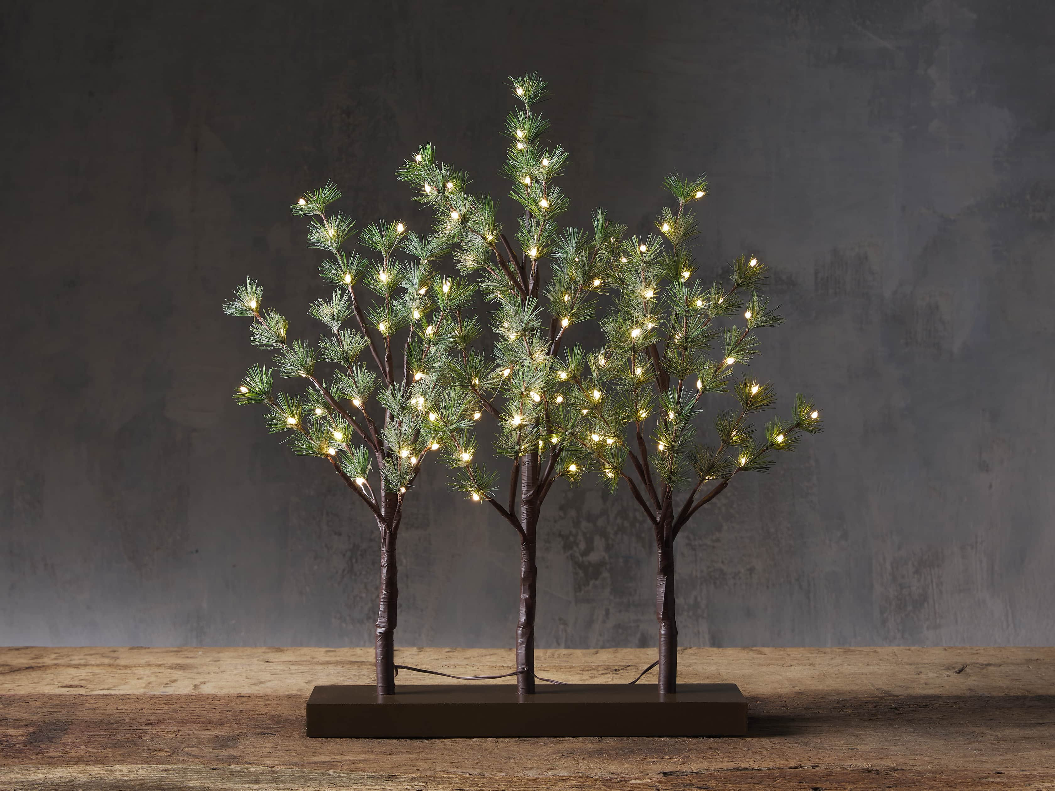 Iced Ming Faux Pine Mantle Triptych | Arhaus