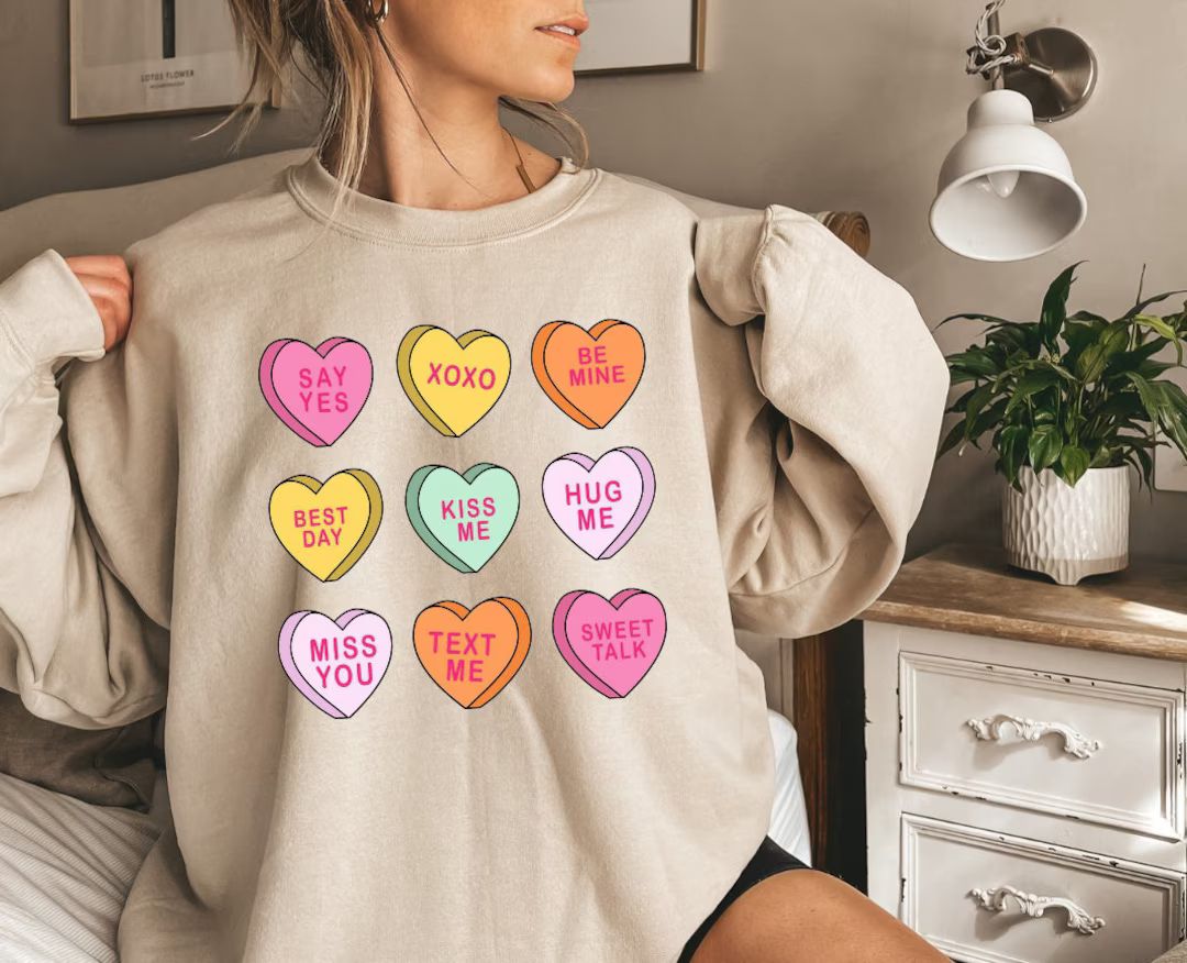 Gift for Love, Be Mine Sweatshirt, Conversation Hearts Shirt, XOXO Sweatshirt, Valentines Day Shi... | Etsy (US)