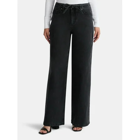 Madden NYC Women's Tie Belt Jeans, 32" Inseam, Sizes 00-18 | Walmart (US)