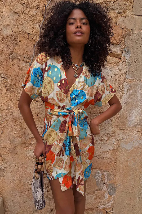 Shell Mini Wrap Dress Petite | Never Fully Dressed (UK & IE)