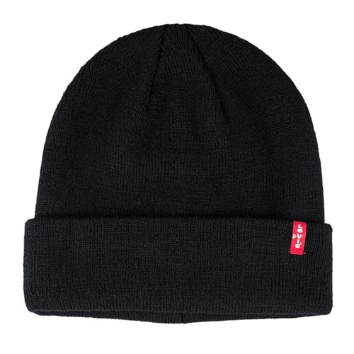 Levi's Men's Red Tab Hero Beanie Hat, Black, One Size | Amazon (US)