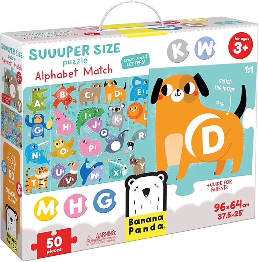 Banana Panda Suuuper Size Alphabet Match Floor Puzzle - Includes 50 Large Pieces and Round Matchi... | Amazon (US)