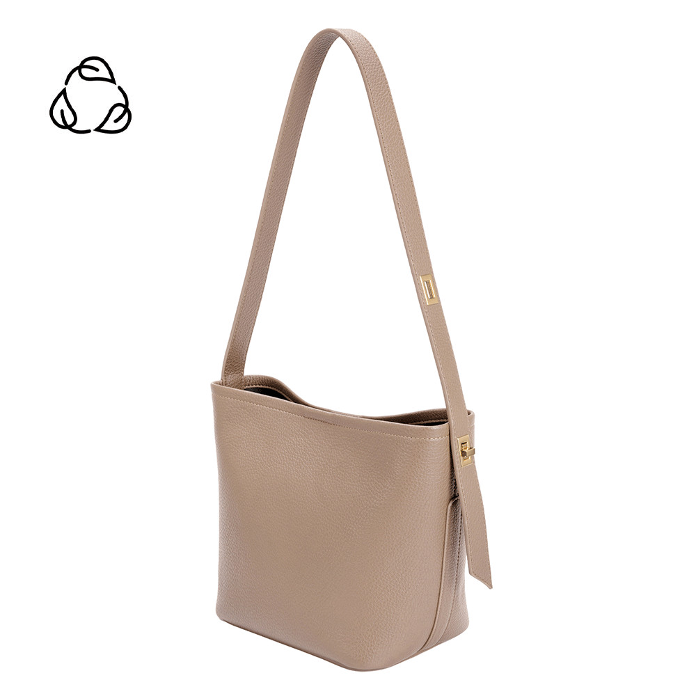 Taupe Irina Recycled Vegan Leather Shoulder Bag | Melie Bianco | Melie Bianco