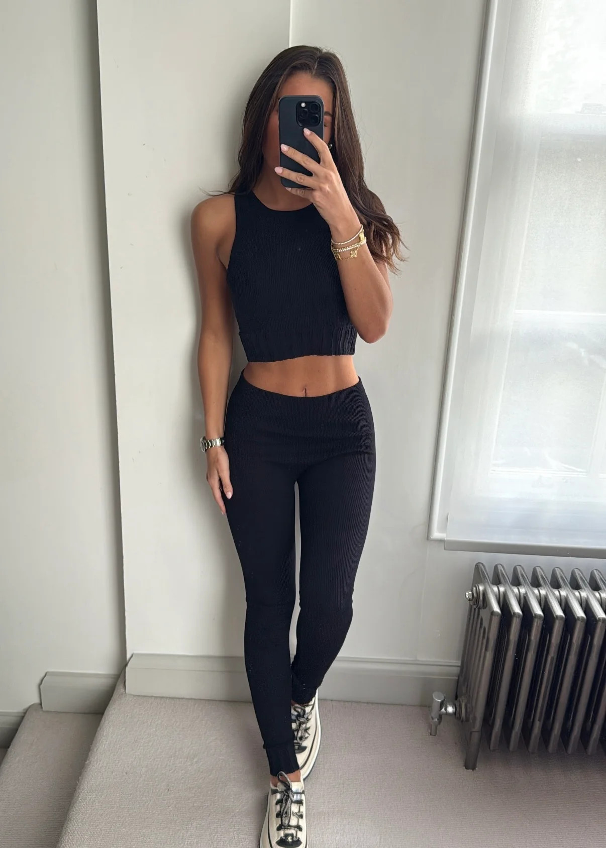 Gigi Black Seamless Ribbed Set | Jewel Boutique