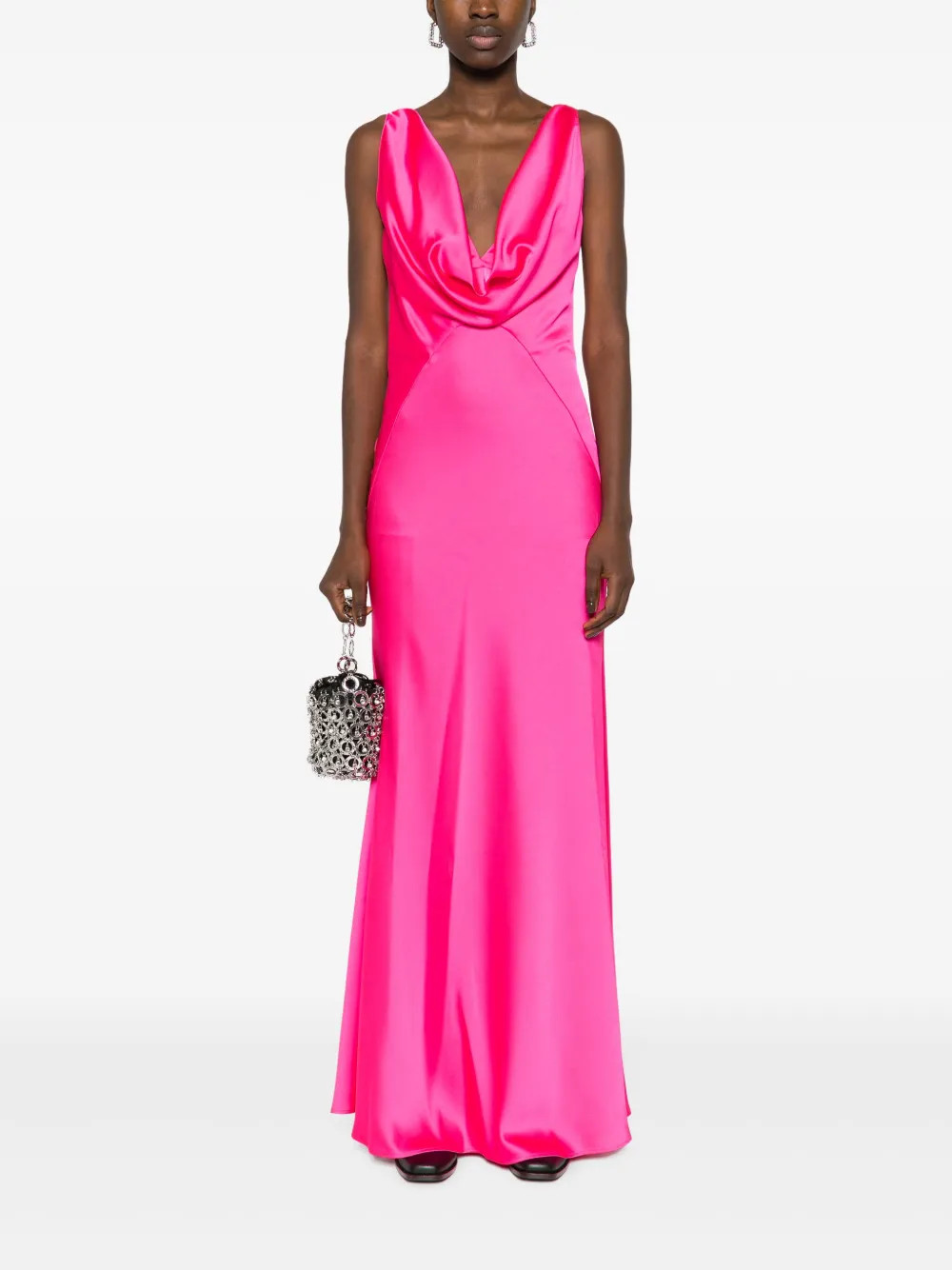 PINKO cowl-neck Maxi Dress - Farfetch | Farfetch Global