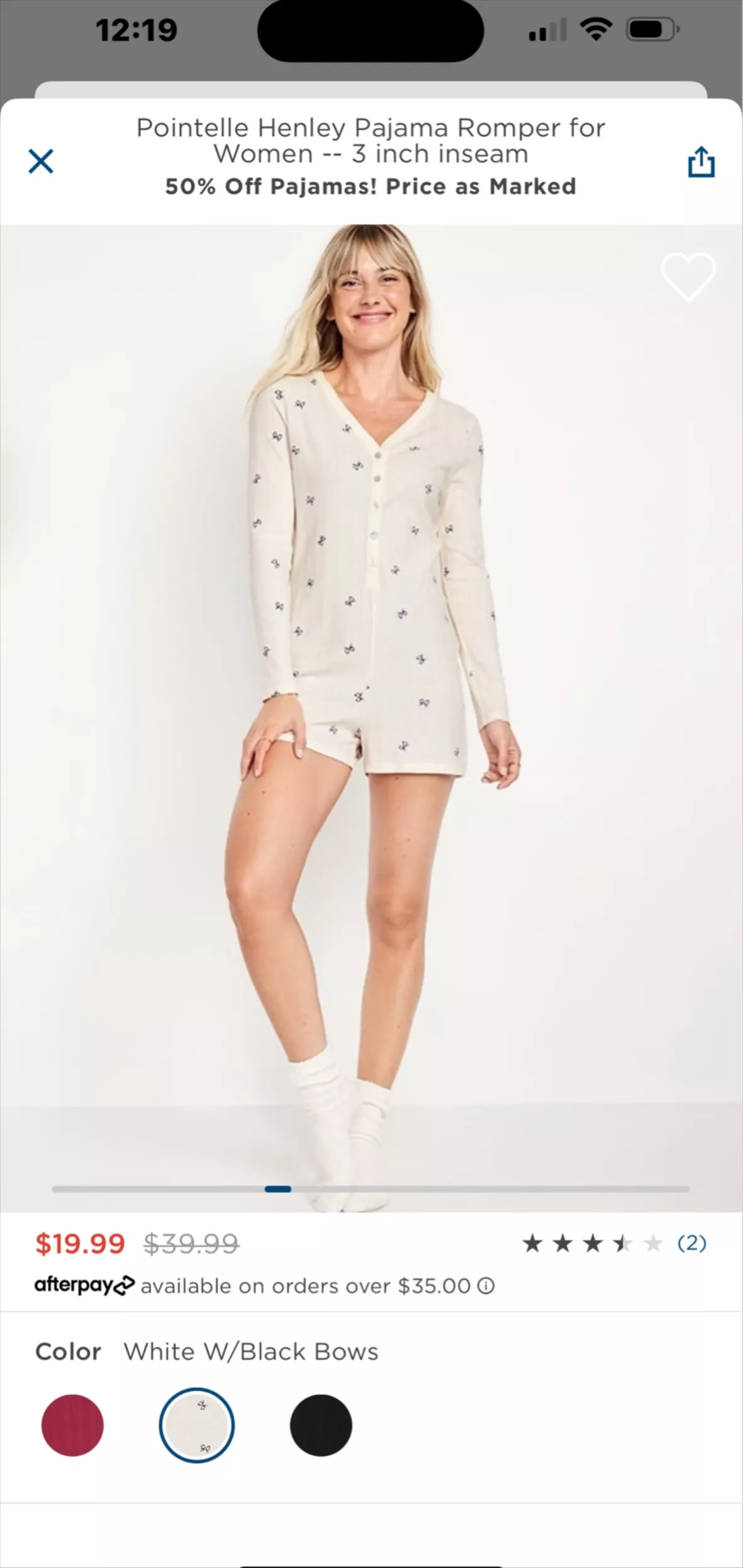 Pointelle Knit Pajama Top