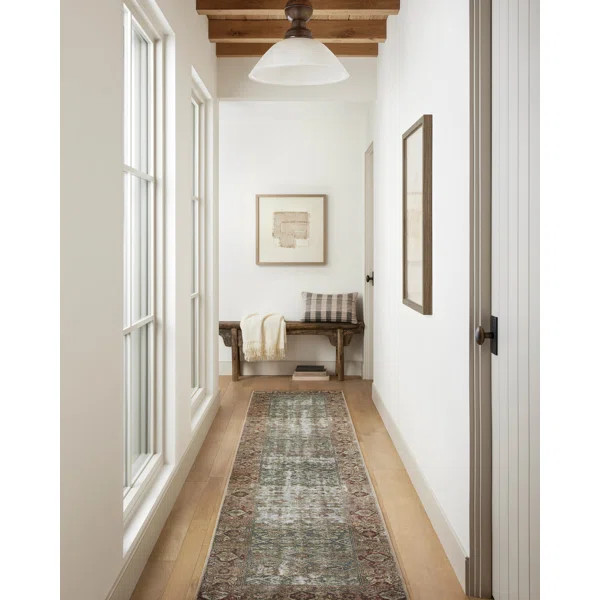 Georgie Oriental Moss/Salmon Area Rug | Wayfair North America