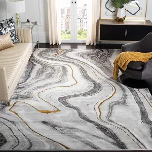 SAFAVIEH Craft Collection Area Rug - 8' x 10', Grey & Gold, Modern Abstract Design, Non-Shedding ... | Amazon (US)
