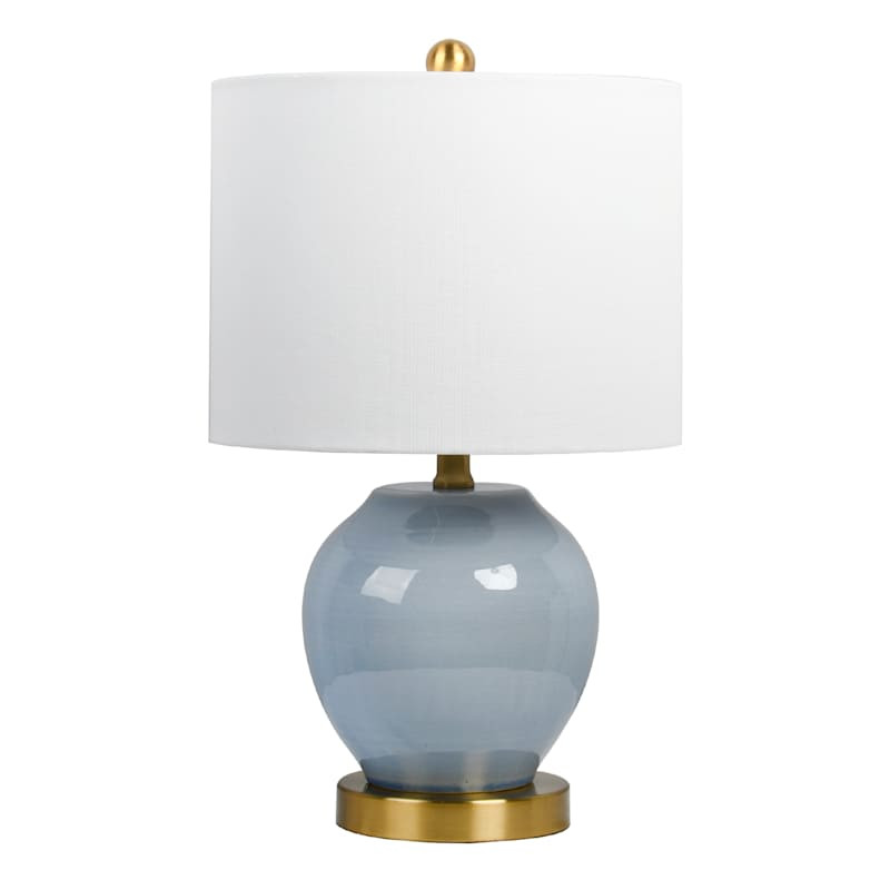 Blue Round Ceramic Table Lamp | At Home