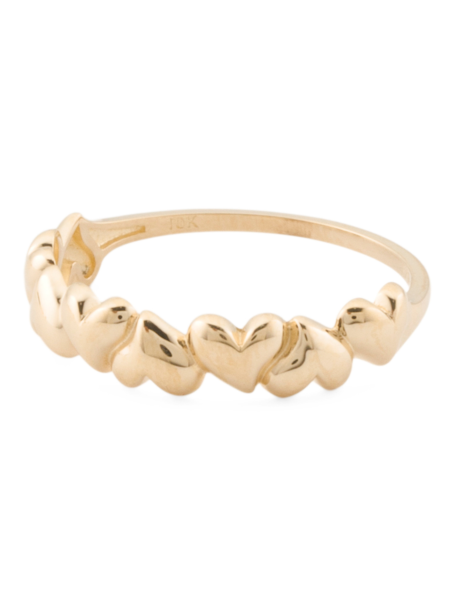10kt Gold Multi-hearts Band Ring | TJ Maxx
