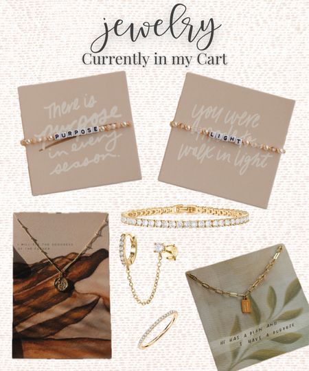 Jewelry picks currently in my cart! All pieces are under $50. 

Beaded bracelet. Christian jewelry. Gold tennis bracelet. Huggie and stud double earring. Delicate gold necklace  

#LTKGiftGuide #LTKfindsunder50 #LTKworkwear