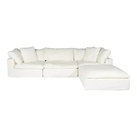Moes Home Collection Yj-1008 Clay 134 Wide Livesmart Stain Resistant Modern Sectional | Walmart (US)