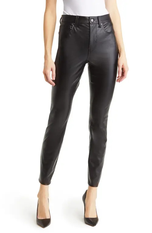 Veronica Beard Maera High Rise Ankle Faux Leather Pants in Black at Nordstrom, Size 27 | Nordstrom