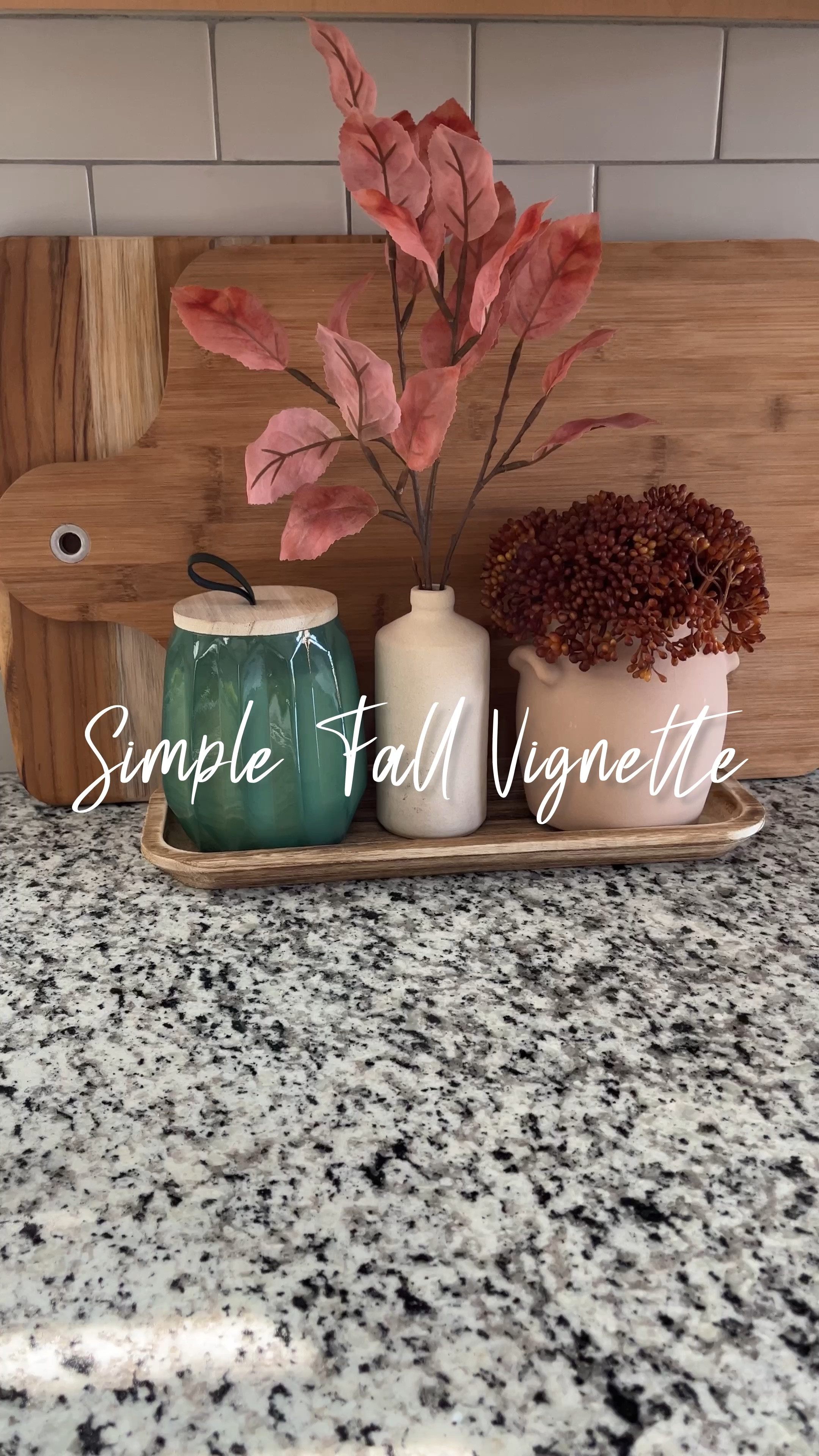 Simple Fall Vignette #falldecor #fallkitchendecorideas #falldecorating #falldecoratingideas

#LTKstyletip #LTKhome #LTKSeasonal