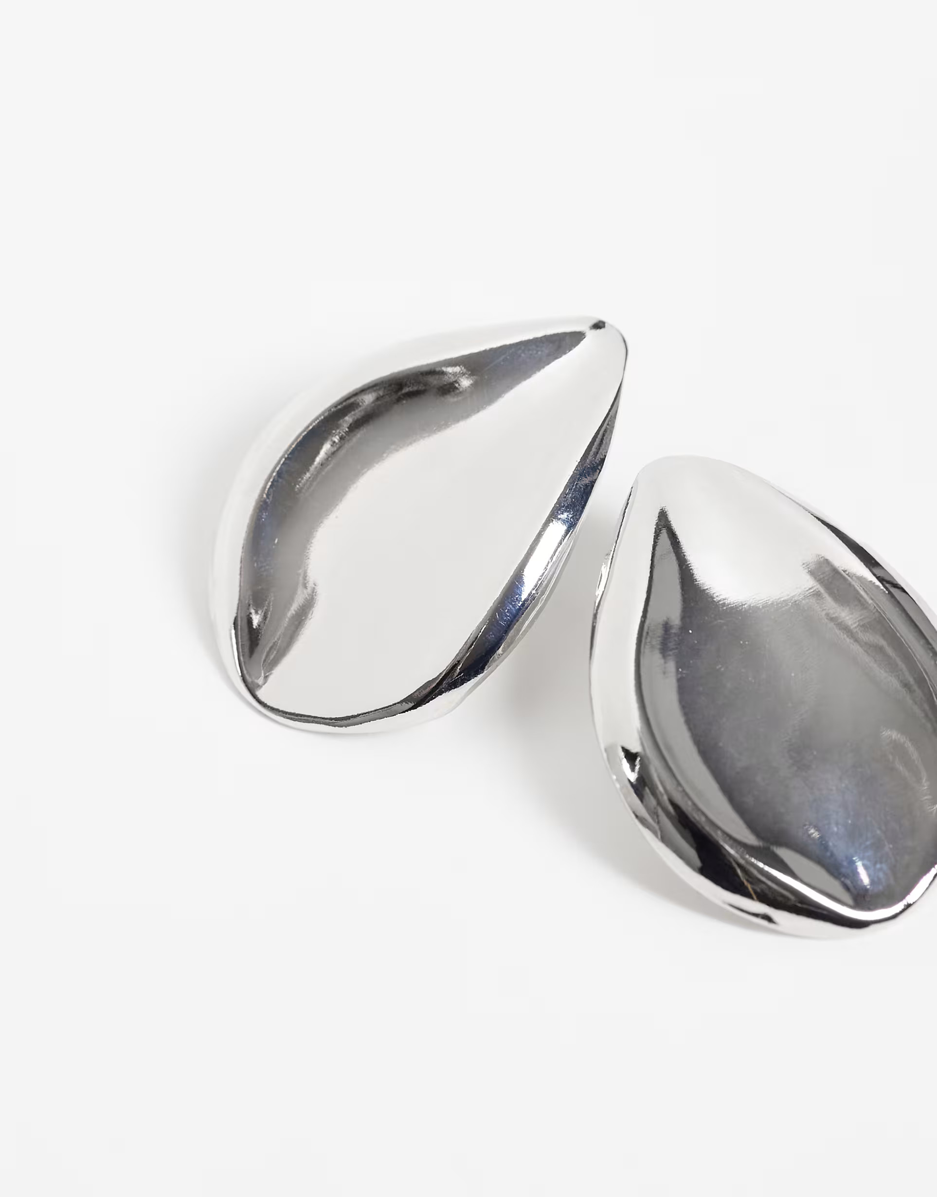 DesignB London liquified large stud earrings in silver | ASOS (Global)
